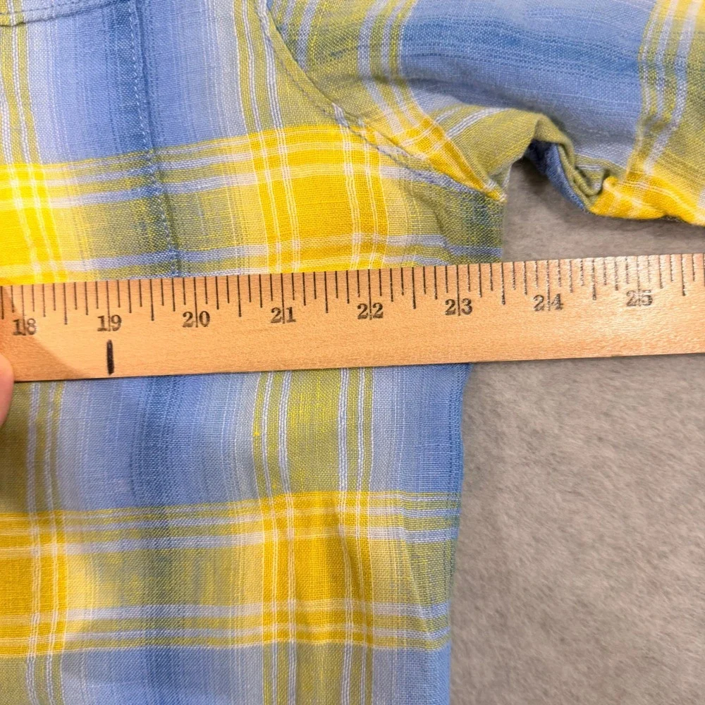 Tommy Bahama Button Down Shirt Mens‎ Large Blue Yellow Plaid 100% Linen - Picture 5 of 9